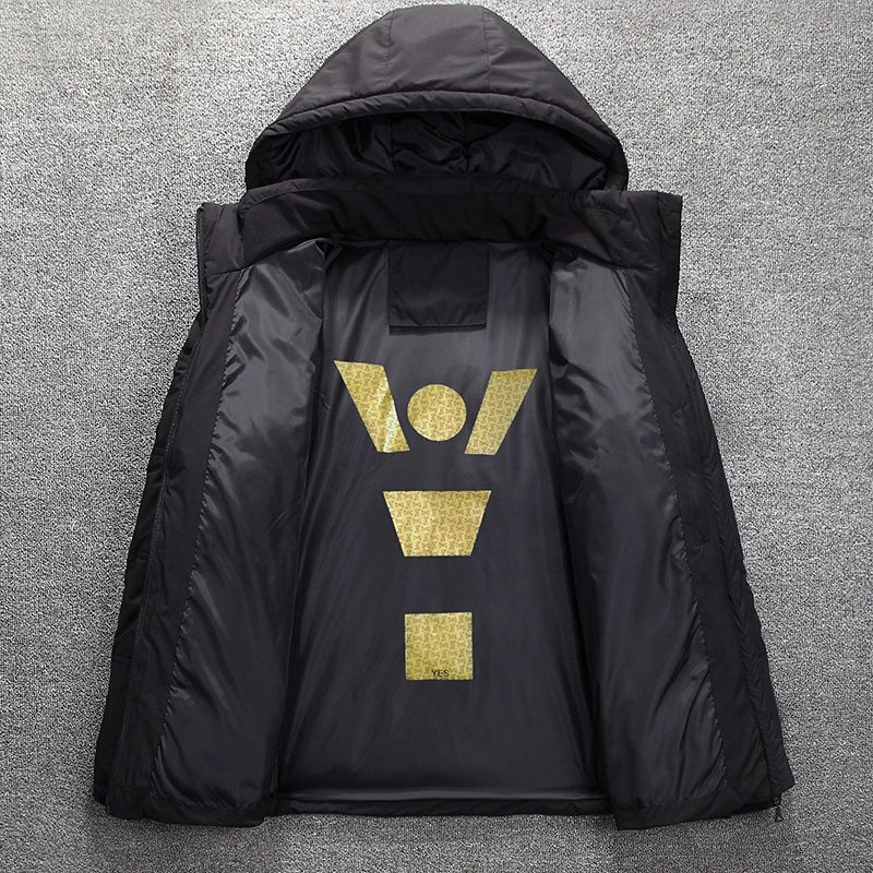 Casaco masculino leve e versátil para inverno, perfeito para viagens e outwear casual, oferece proteção ao frio.