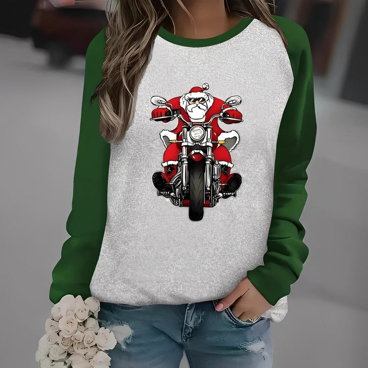 Suéter feminino quente e festivo de natal, com estampa adorável de rena, para o inverno e festas.