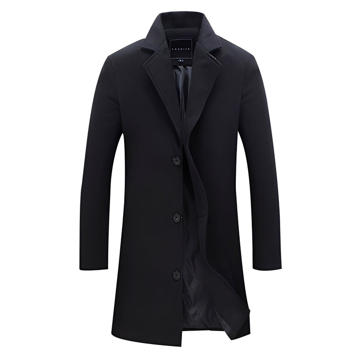 Agasalho masculino de inverno elegante, proporciona calor e estilo atemporal.