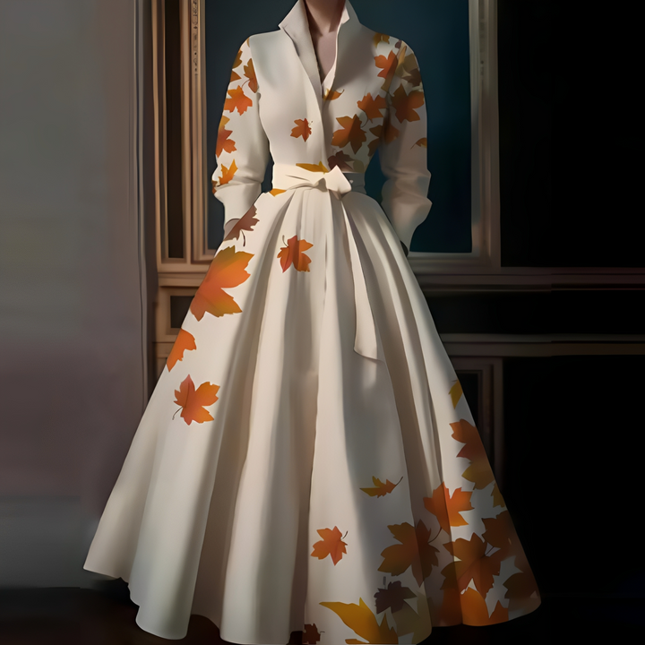 Vestido longo feminino elegante branco ou laranja com cinto, ideal para ocasiões especiais e estilo casual.