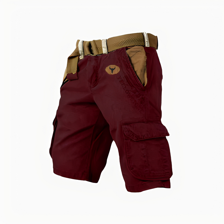 Calções masculinos cargo relaxados, ótimos para um look casual de verão.