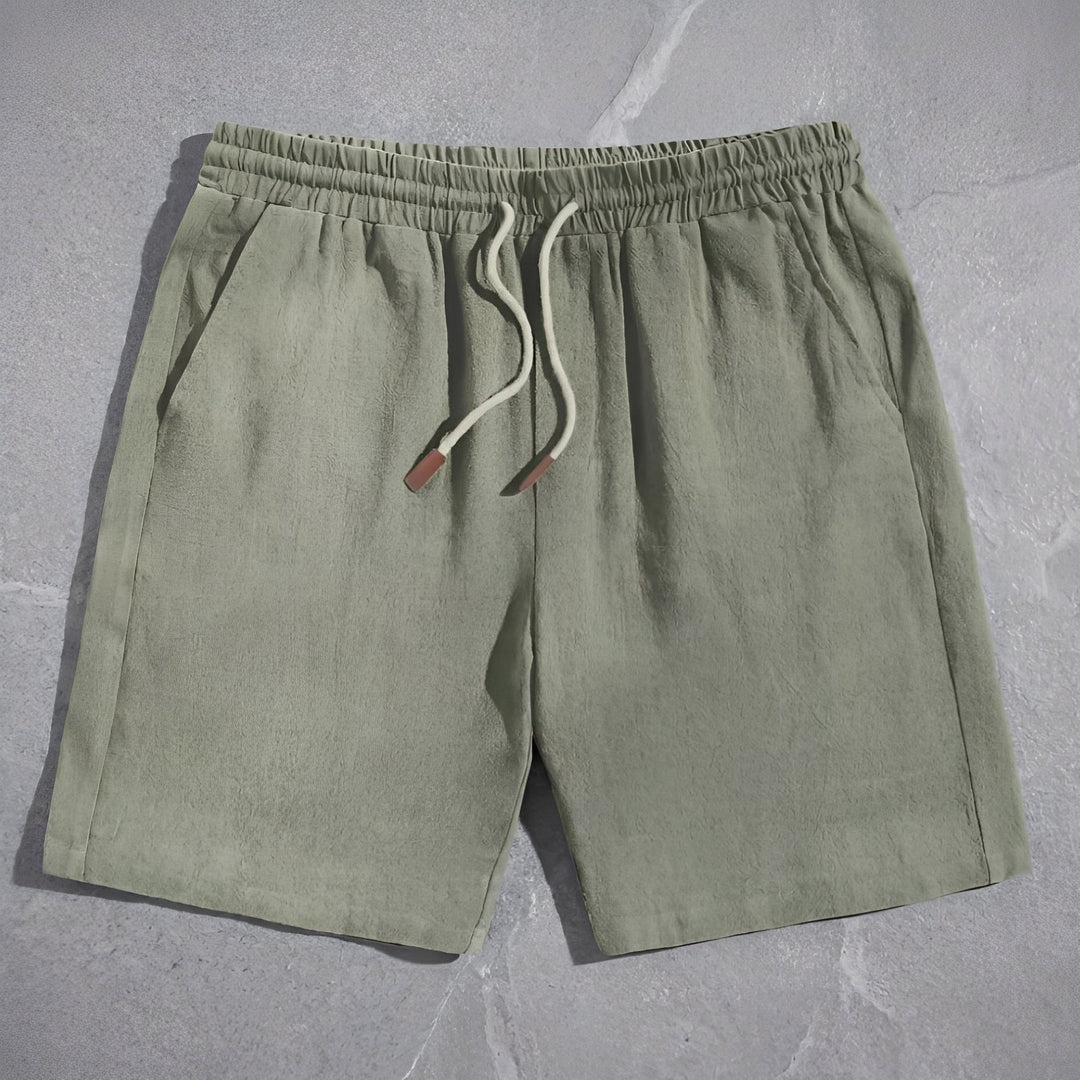 Shorts masculinos de praia para o verão, com design leve e cordão, confortáveis para dias quentes.