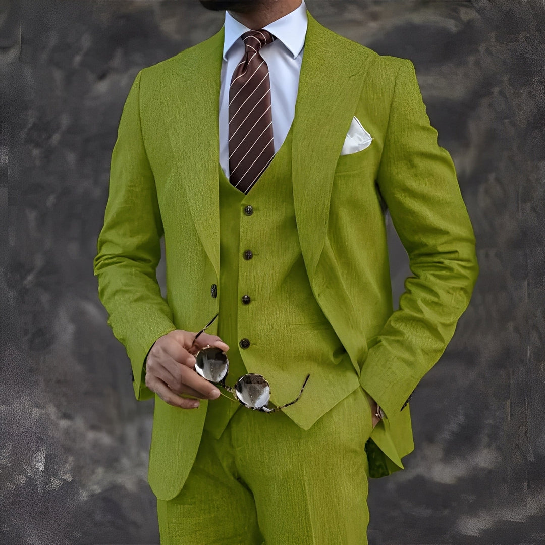 Conjunto de terno masculino versátil, ideal para look casual chic ou ocasiões formais.