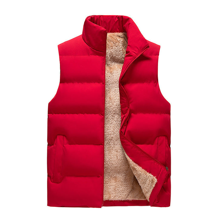 Colete parka masculino Perry vermelho para inverno, quente e estiloso. Roupa agasalho casual moda masculina.