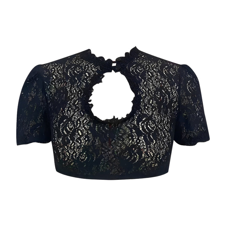 Blusa de renda feminina para dirndl, um top elegante e chique. Perfeita para traje tradicional de festa no verão.