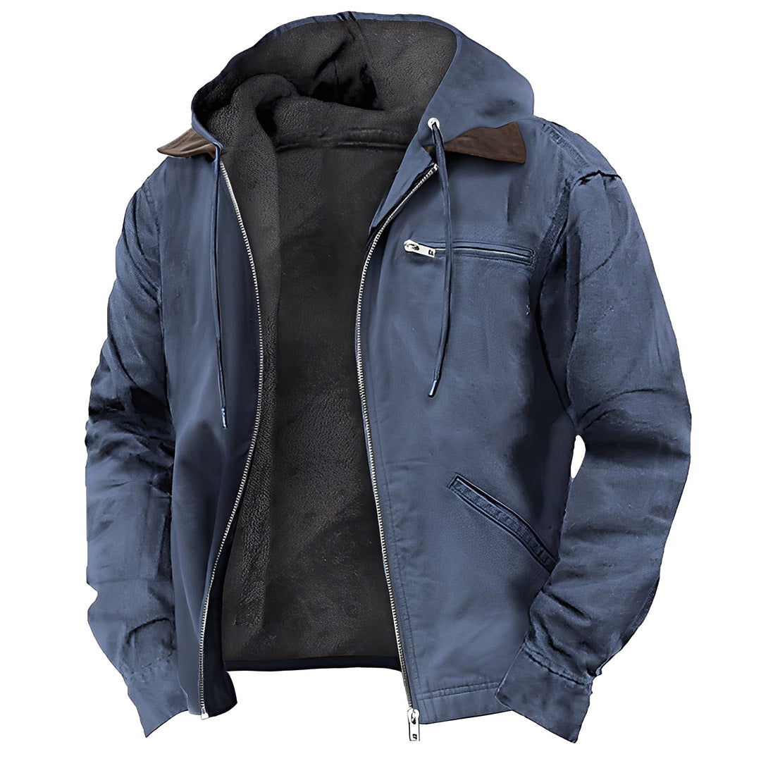 Agasalho masculino com capuz, elegante e versátil. Ideal para moda masculina casual, confortável para o inverno.