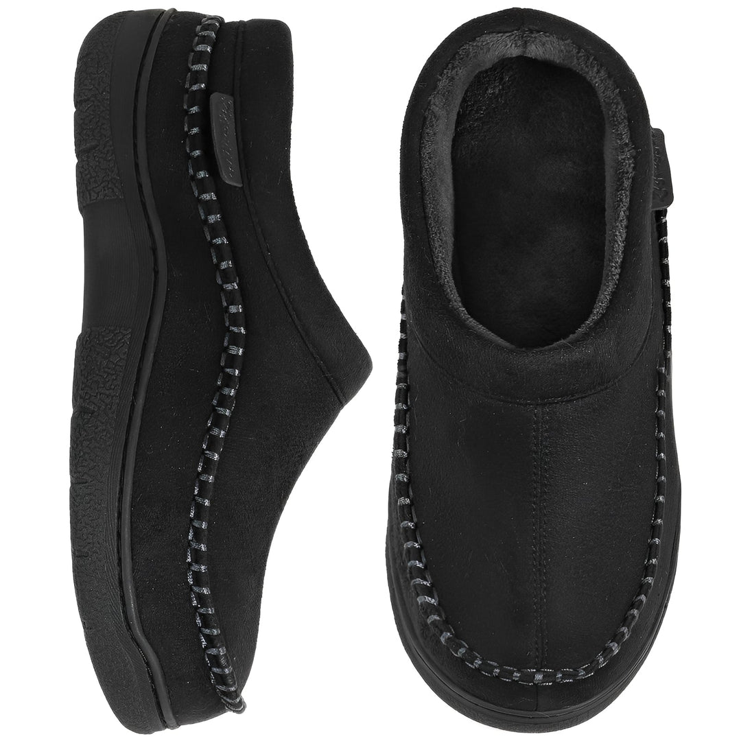 Sapatilhas masculinas para casa, design estiloso e conforto superior para os pés aconchegantes do homem.