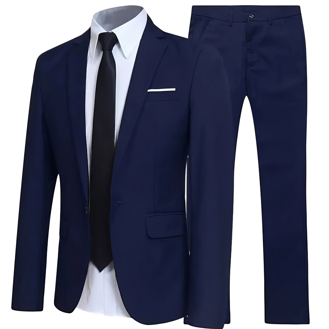 Conjunto social masculino de duas peças, look elegante e sofisticado. Roupa versátil para homem, perfeita para eventos.