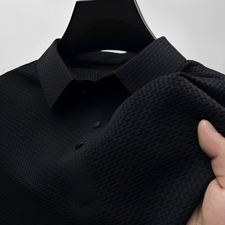 Polo masculina elegante, manga curta, confortável para moda masculina de verão e casual.