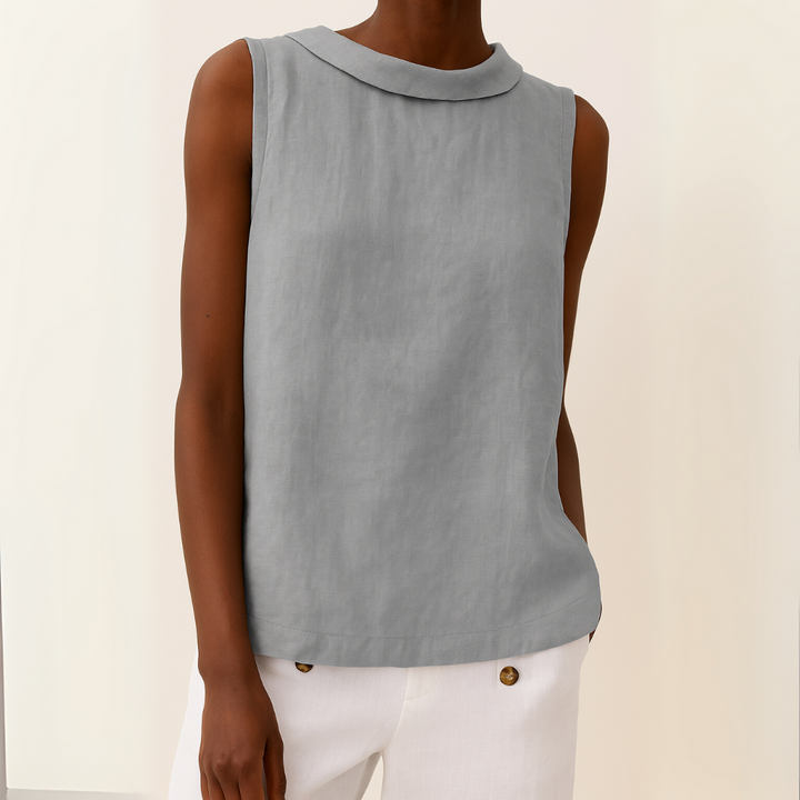 Top feminino sem mangas leve, ideal para o verão. Confortável e casual, perfeito para moda feminina.