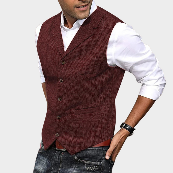Textura luxuosa do colete masculino formal. Tecido elegante, ideal para casamento e festa, com toque de sofisticação.