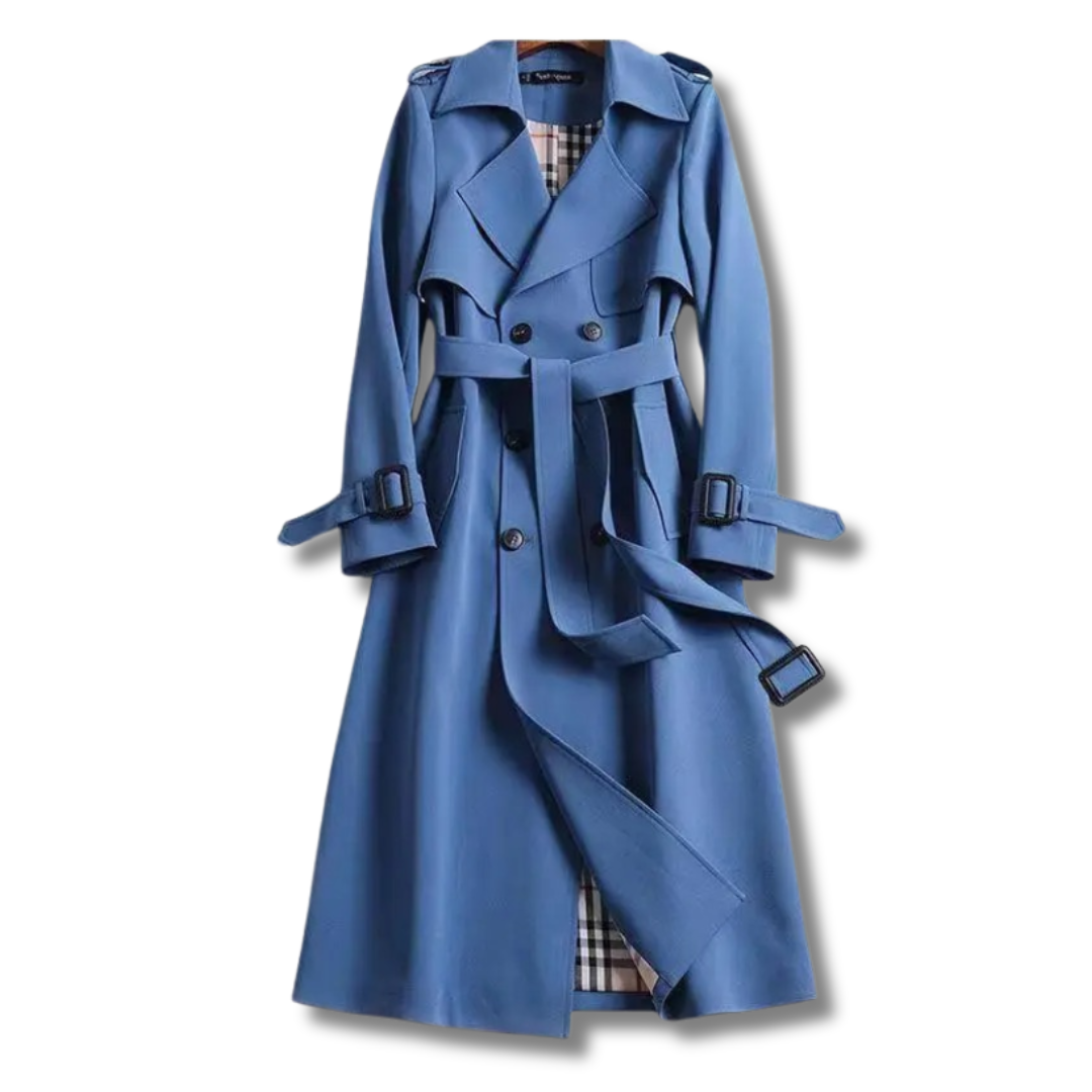 Jaqueta feminina clássica para outono inverno, sobretudo elegante com caimento perfeito, moda versátil.
