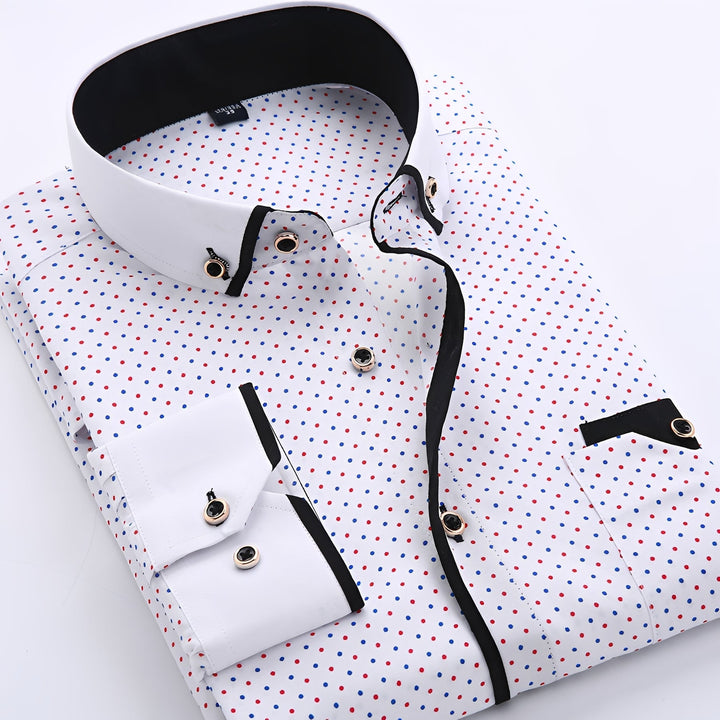 Camisa masculina preta de manga longa clássica. Perfeita para escritório, eventos formais ou um estilo elegante.