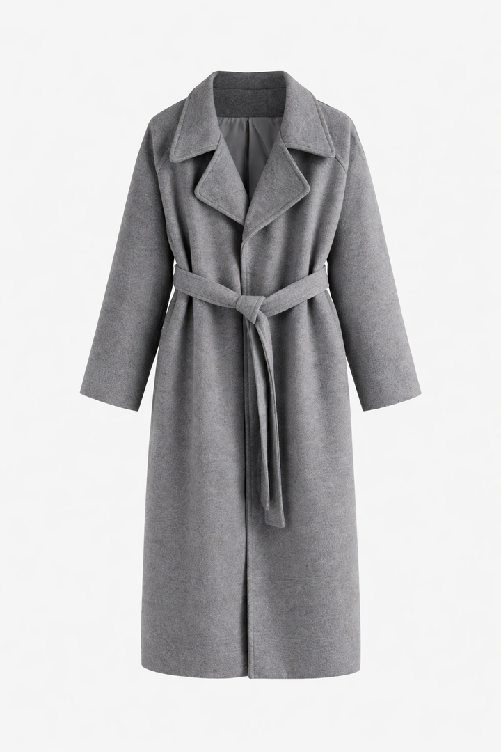 Casaco envelope feminino com amarração, elegante sobrecasaco para moda outono inverno. Vestuário com estilo.