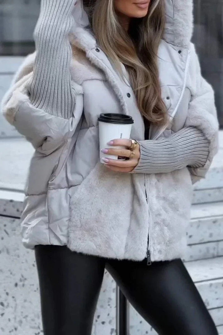 Jaqueta feminina de inverno, com conforto aconchegante e um toque elegante para a moda frio.
