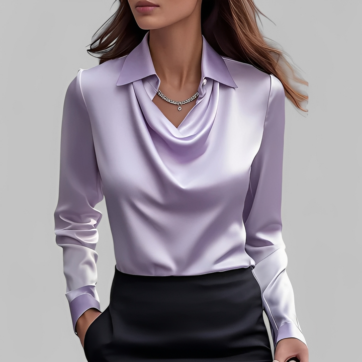 Blusa feminina elegante Scarlett, manga longa, conforto e estilo para o dia a dia e ocasiões.