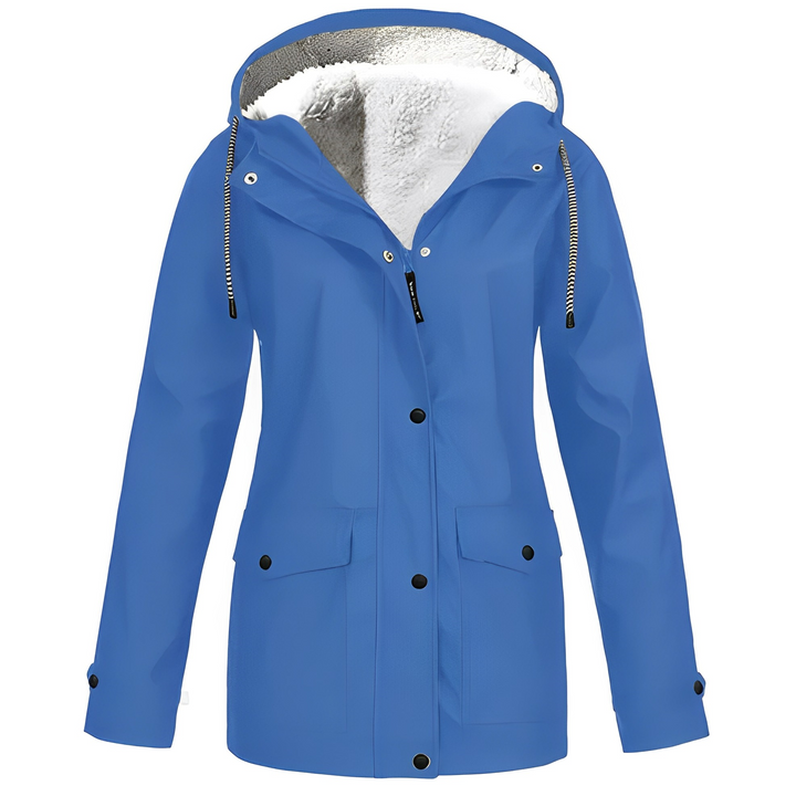 Jaqueta de inverno feminina, elegante e impermeável, protege do vento e da chuva, para um look sofisticado.