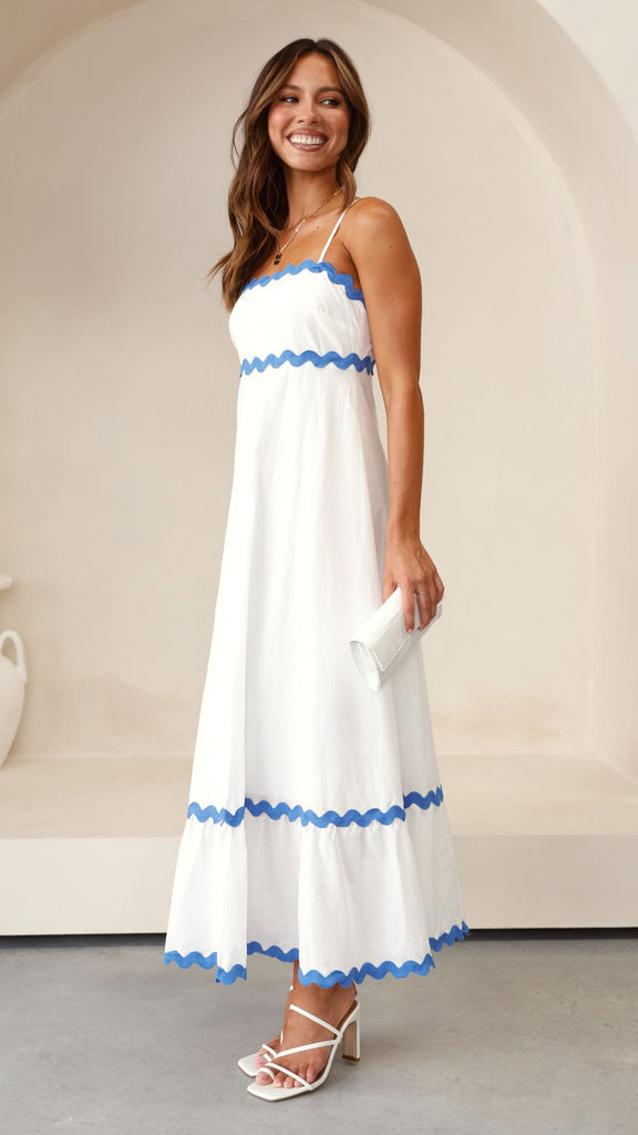 Vestido de alça longo feminino, toque macio, essencial para o verão.