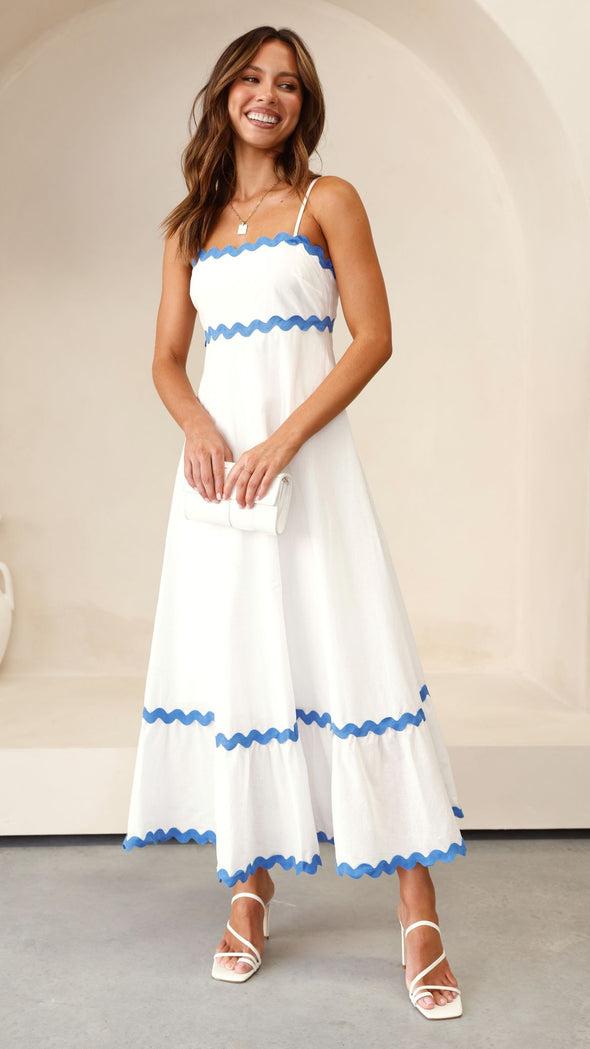 Conforto total: Vestido longo de alça feminino para o verão.