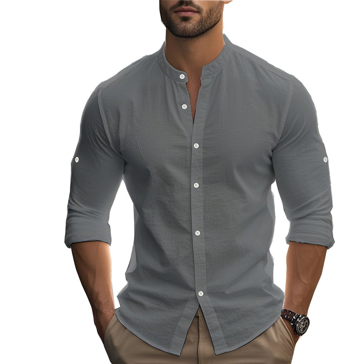 Camisa slim fit masculina de manga comprida. Ideal para verão/outono, versátil e confortável.