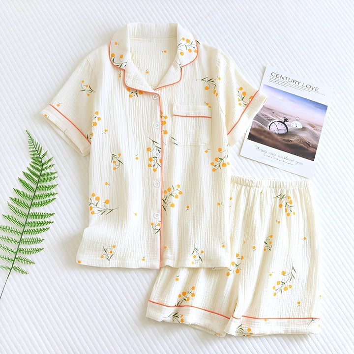 Roupa de dormir feminina Mariah: pijama casual de verão, com estilo relaxado para moda casa. Perfeito para mulheres.