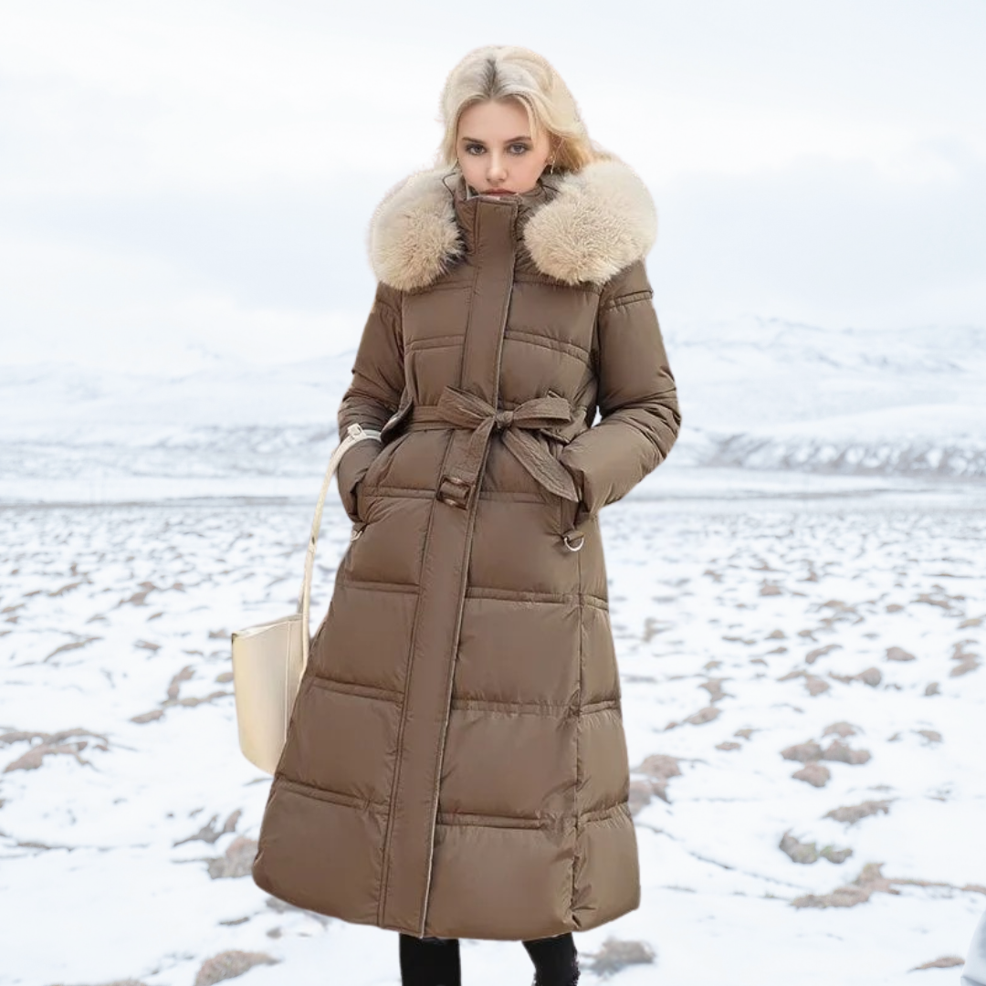 Jaqueta feminina luxuosa para inverno, térmica, confortável e estilosa. Moda feminina.