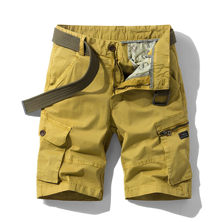 Shorts cargo masculinos soltos e confortáveis para verão, ideal para o dia a dia e lazer.