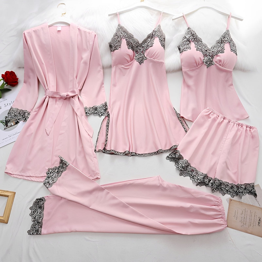 Pijama feminino elegante e confortável, conjunto de roupa de noite para mulher. Ideal para o verão e loungewear.
