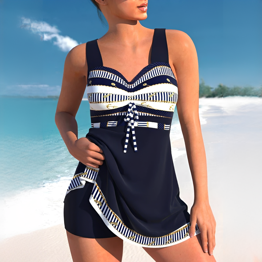 Maiô de banho feminino azul para verão, estilo moda praia elegante e com tecido de secagem rápida, muito confortável.