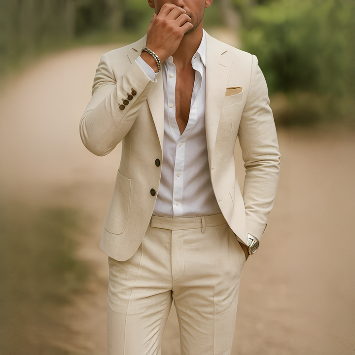 Conjunto formal masculino slim fit para negócios e casamentos. Estilo elegante e moderno.