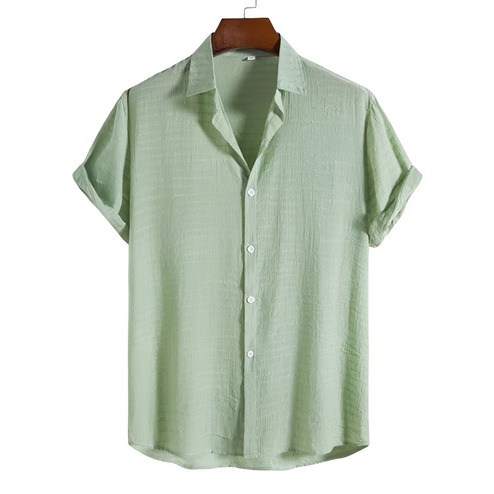 Camisa polo masculina confortável com botões, tecido respirável, para um estilo casual de primavera.