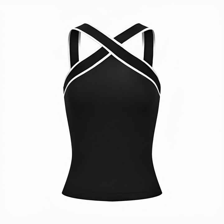 Top feminino versátil com decote V, ideal para o dia a dia. Estilo casual chic de verão.