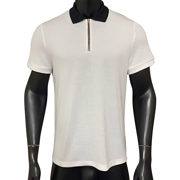 Roupa masculina: camisa polo Melton branca de verão, manga curta, casual e com estilo que proporciona conforto.