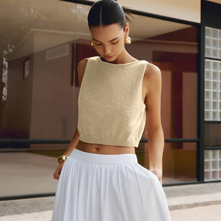 Regata feminina Arianne elegante. Top casual e confortável, ideal para looks de verão e moda.