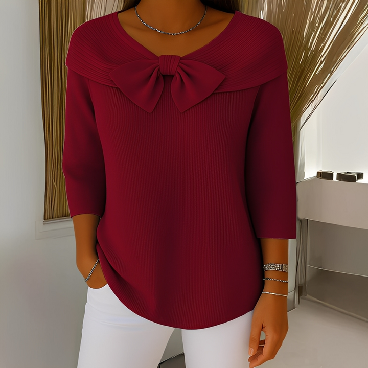 Suéter feminino Anina da moda, pulôver casual elegante para o vestuário de outono e inverno. Puro estilo.