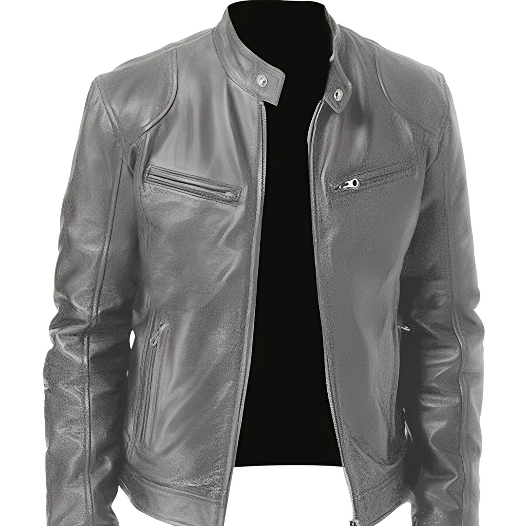 Casaco masculino elegante slim fit. Jaqueta casual de outono inverno para moda masculina moderna.