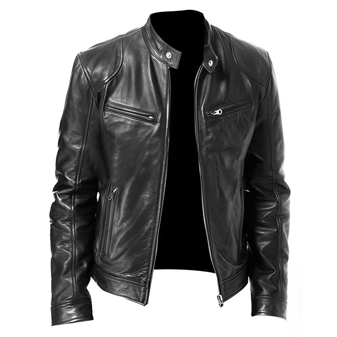 Casaco Masculino Elegante José, moderno, com gola alta e zíper. Jaqueta de inverno para estilo e conforto casual-formal.