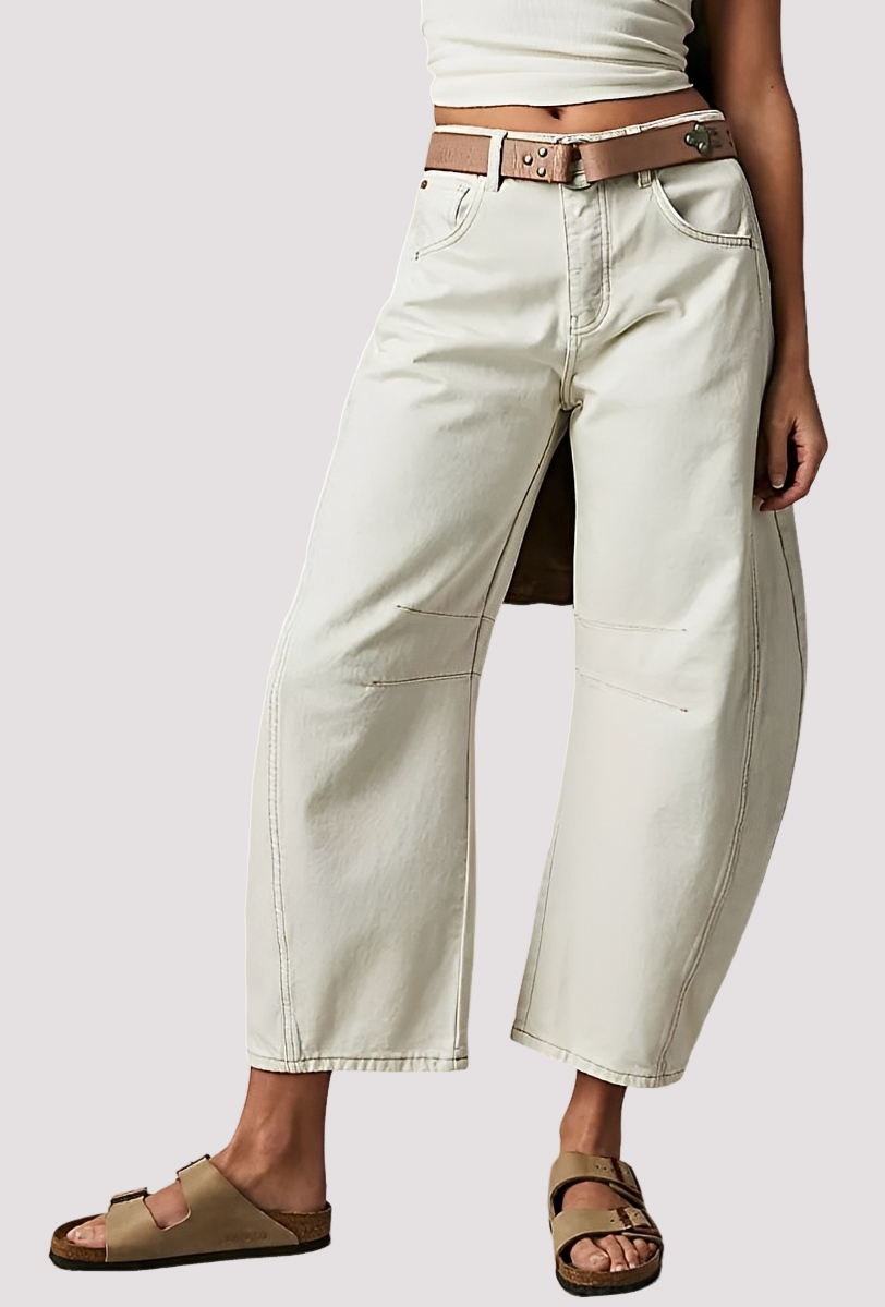 Calças femininas Kendra perna larga, estilo elegante casual. Perfeitas para moda verão e conforto.