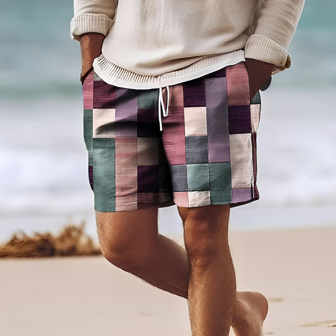 Shorts masculinos de praia com estampas variadas, trazendo estilo e conforto para sua moda verão. Perfeito para piscina.