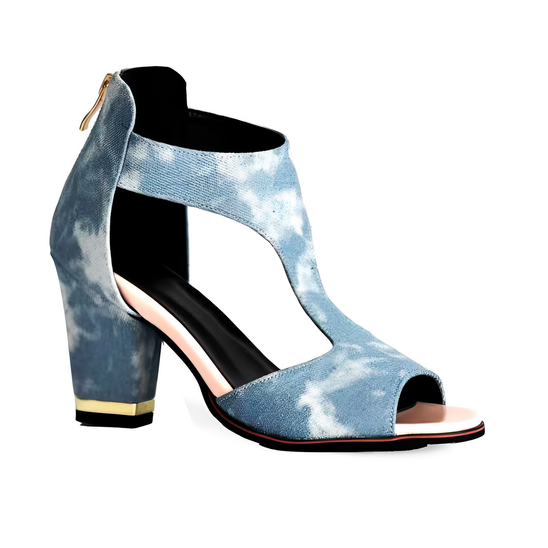 Moda verão: sandálias de salto Charley femininas, perfeitas para festas e casamentos.