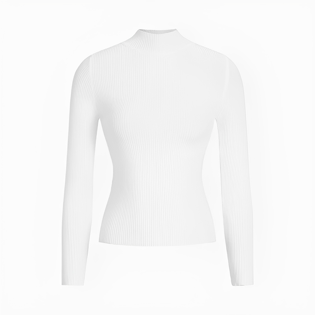 Top feminino canelado de manga longa, super aconchegante e confortável para os dias frios de outono e inverno.