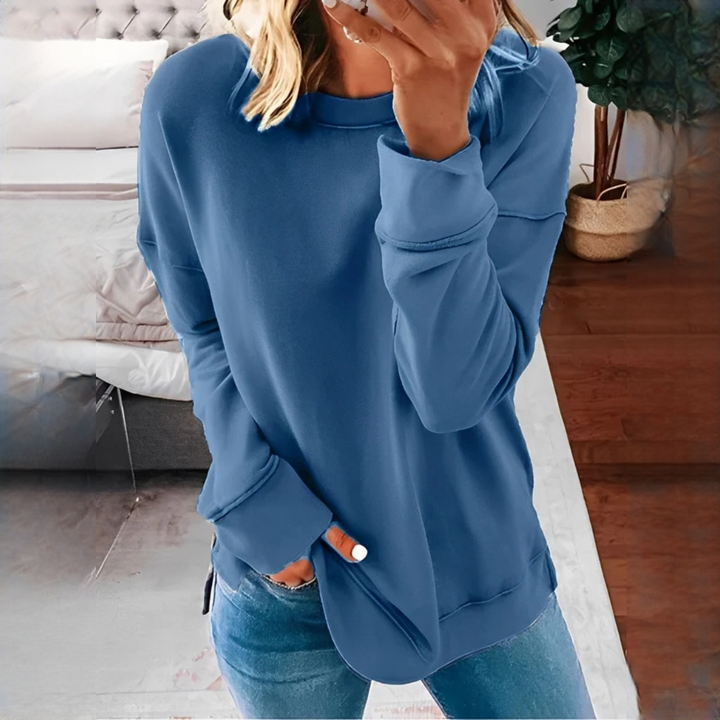 Pulôver feminino Annalee retrô, ideal para moda casual chique ou dia a dia. Conforto e tendência.