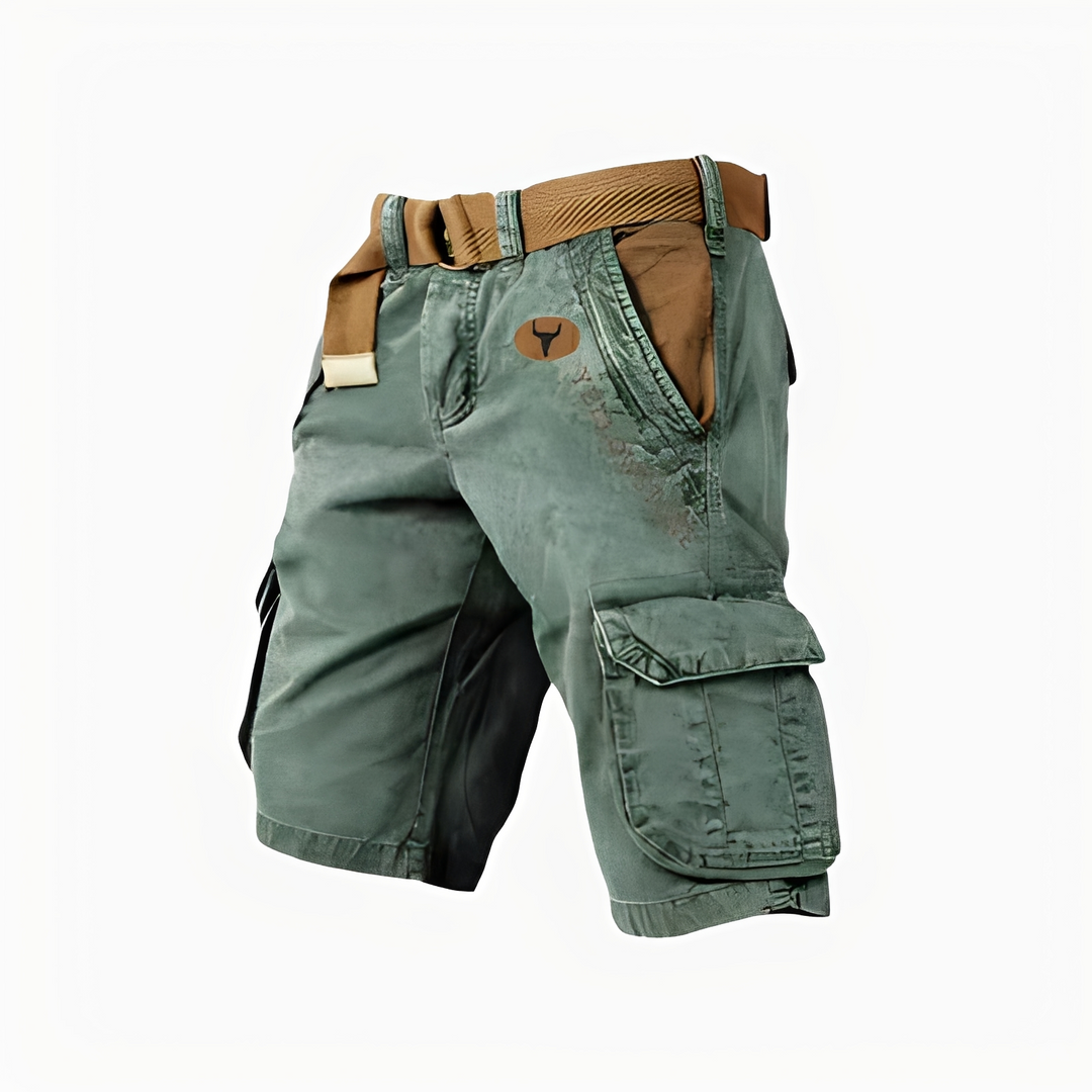 Calções masculinos confortáveis, modelo cargo descontraído para o dia a dia.
