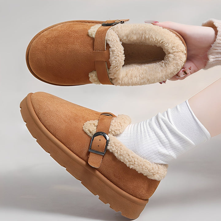 Botas femininas marrons de inverno, design elegante e sola antiderrapante para moda e segurança.