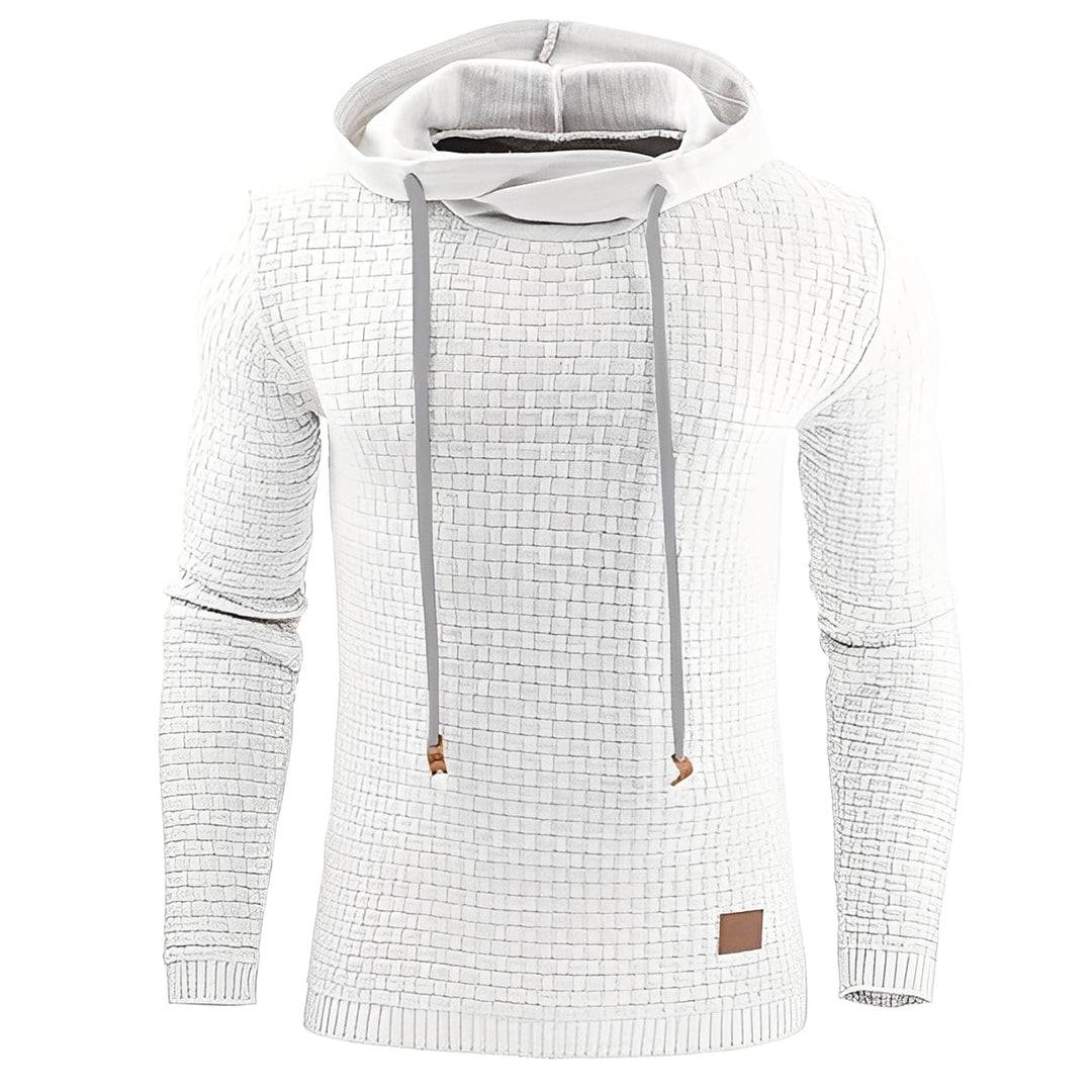 Hoodie masculino versátil de manga longa, ideal para moda casual e roupa de outono inverno.