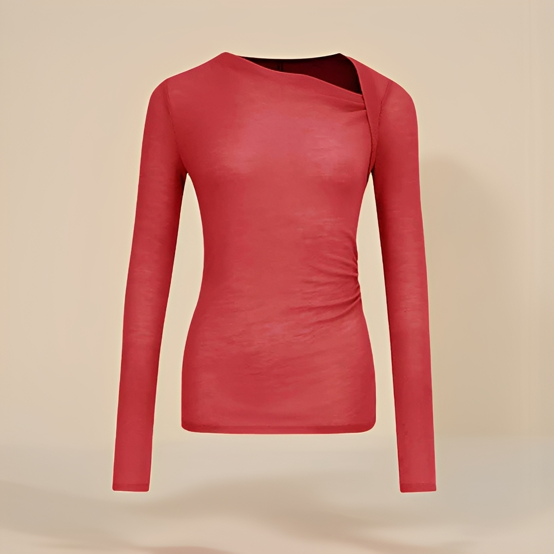 Camisa feminina de manga longa para um look casual e elegante. Blusa versátil e leve, ideal para o outono.