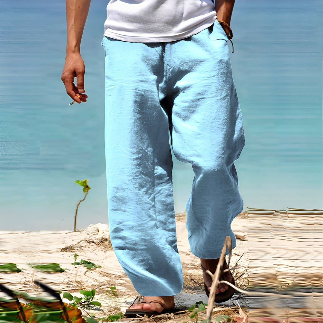 Calça masculina slim Milan, perfeita para o estilo casual de verão e primavera.
