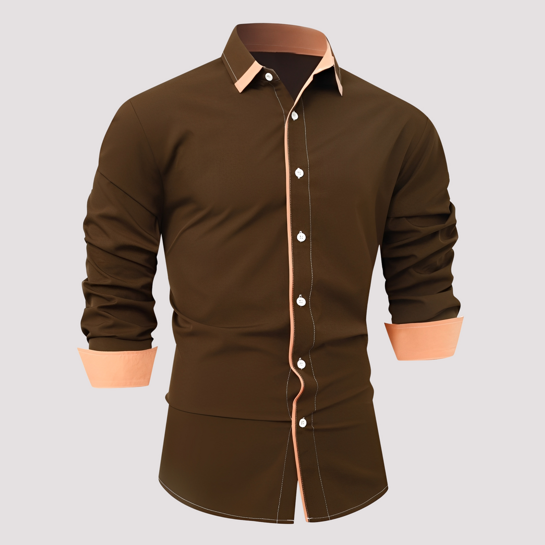 Top masculino casual de manga comprida, sobrecamisa ideal para o dia a dia.