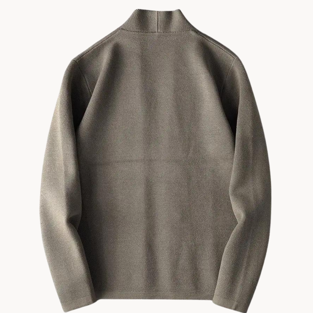Jaqueta de alfaiataria masculina preta, moderna e versátil para looks elegantes de outono.