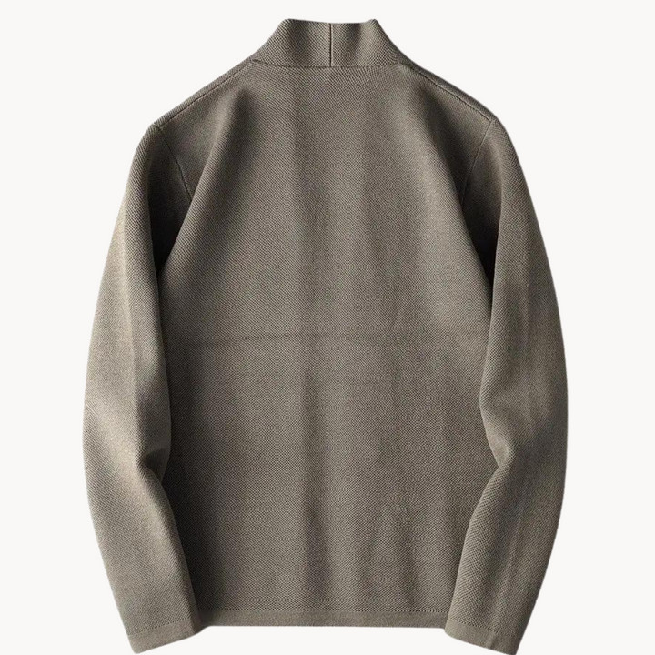 Jaqueta de alfaiataria masculina preta, moderna e versátil para looks elegantes de outono.